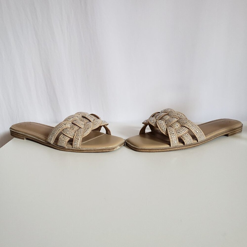 A. New Day - Slip On Tan Shoes with Rhinestones. Size 7 1/2 - Picture 5 of 8